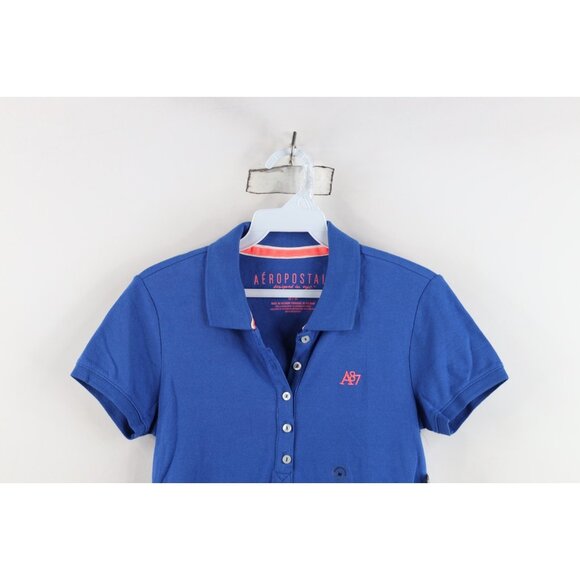 Deadstock Vintage Y2K Aeropostale Womens Medium Babydoll Collared Polo Shirt - Picture 2 of 16